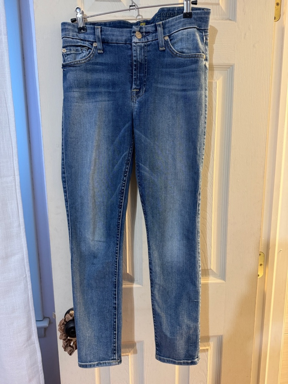 7 For All Mankind Medium Blue Skinny Jeans cropped